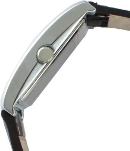 Vista 5 de Peugeot - Reloj de pulsera rectangular con textura de números romanos para hombre, con correa de cuero