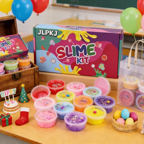 Vista 6 de Paquete de 13 unidades de slime de mantequilla para niñas, juguete para aliviar el estrés para niños, recuerdos de fiesta, elástico y antiadherente
