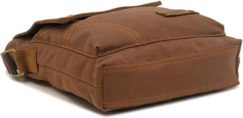 Vista 4 de Bolso de mensajero, bolso de hombro de lona pequeño vintage