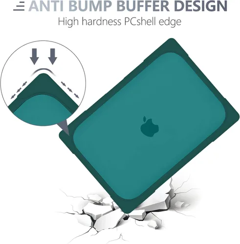 Vista 7 de Batianda - Funda resistente para MacBook Air de 15 pulgadas 2023-2026, color verde azulado Ergonomic Foldable Stand Holds 22 lbs, TPU Bumper