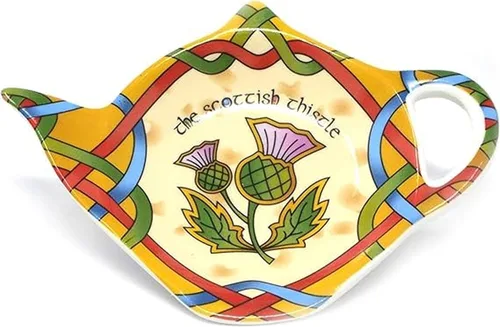 Vista 3 de Royal Tara Taza escocesa con cardo - Taza de porcelana escocesa de porcelana de hueso - Juego de cardo para bolsa de té