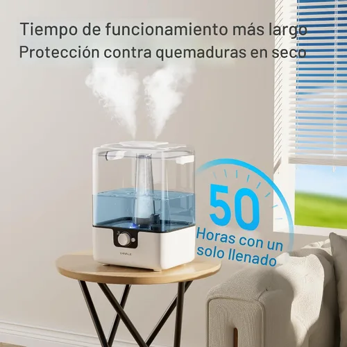 Vista 6 de CHIVALZ Humidificadores de 6L para Dormitorio, Habitación Grande, Hogar, Humidificadores de Niebla Fría de Llenado Superior para Guardería de Bebé