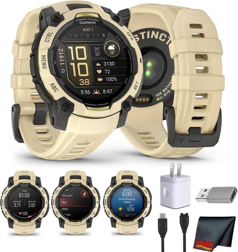Vista 15 de Garmin Instinct 3 45mm, AMOLED, reloj inteligente GPS para exteriores, reloj inteligente táctico de fitness 24/7, 18 días de duración de batería