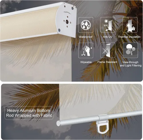 Vista 2 de Persilux Persianas solares inalámbricas de tamaño personalizado para ventanas, persianas enrollables con 5 % de apertura, ventanas enrollables