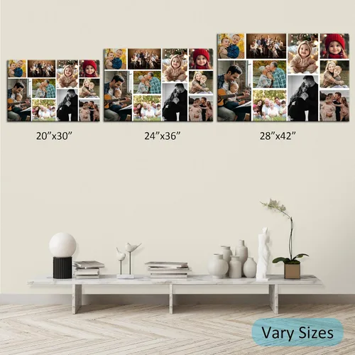 Vista 5 de ZHIYYHAO Impresiones en Lienzo Personalizadas con Tus Fotos Collage Enmarcado Cuadros Múltiples Personalizados en Lienzo Arte de Pared para Sala