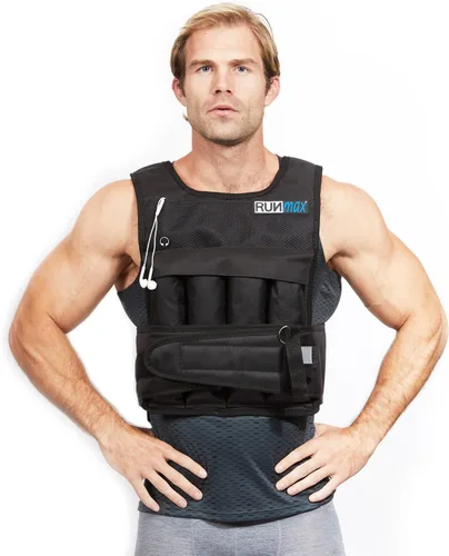 Vista 6 de RUNmax Chaleco con peso ajustable de 20 libras a 150 libras con opción de hombreras para hombres y mujeres