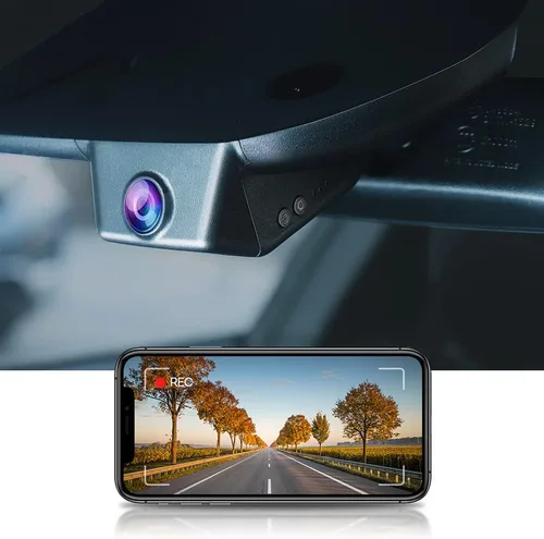 Vista 8 de Fitcamx Adaptador de cámara de tablero frontal 2K+trasera 1080P para Ford Mustang 2019-2023 (HD2-0141/con cubierta de sensor), estilo de fábrica