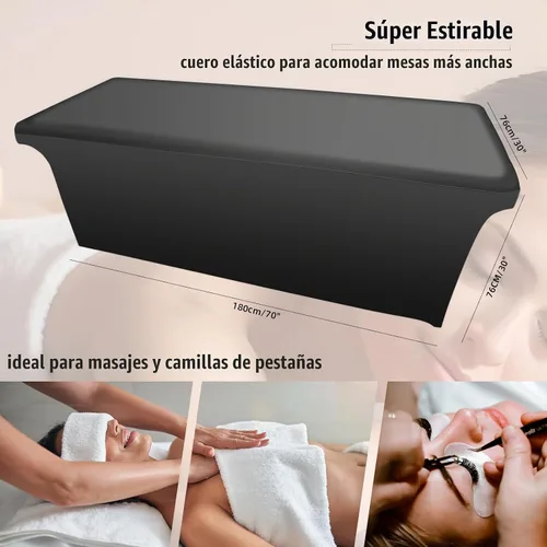 Vista 3 de Funda de Cama de Pestañas Limpiable de Cuero PU para Mesa de Masaje, Funda de Cama de Spa Impermeable y Reutilizable, Libre de Olor y de Alta