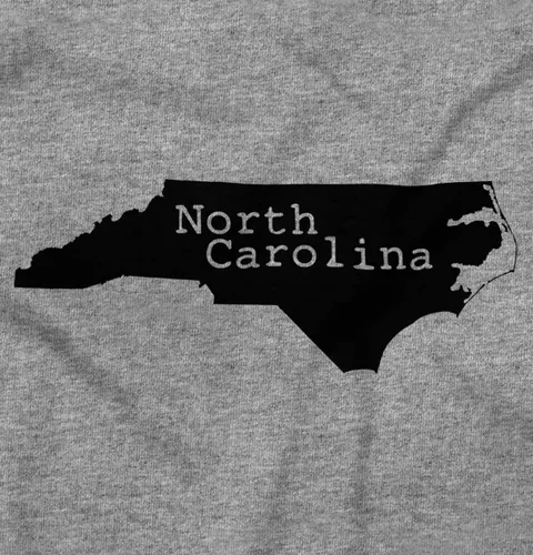 Vista 8 de North Carolina State Map Shape Souvenir NC Camiseta de manga larga para hombres y mujeres