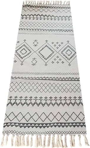 Vista 13 de Cifupy Tapete de yoga orgánico hecho a mano con esterilla de yoga de algodón orgánico, alfombra de yoga plegable y antideslizante tejida a mano que