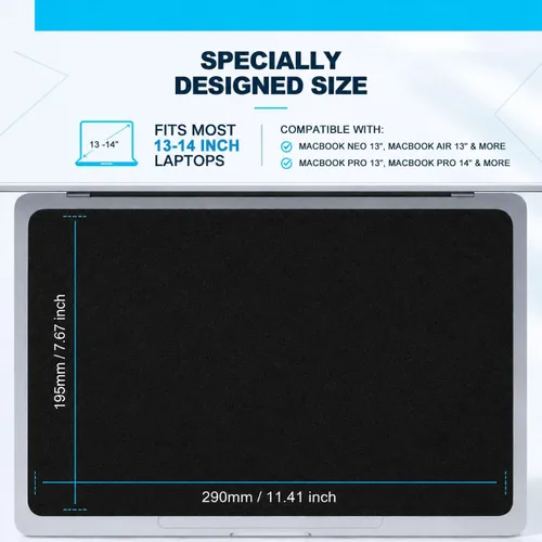 Vista 2 de 2PCS microfibra Liner paño de limpieza de impresión de protección para 13 Negro (paquete de 2)