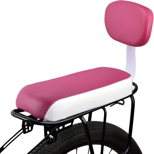 Vista 9 de Asiento de bicicleta para niños, cojín de bicicleta de montaña de piel sintética con respaldo