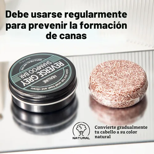 Vista 3 de Barra de champú para cabello gris reverso, cobertura de cabello gris, barra de champú comprimido para oscurecer el cabello, cobertura de cabello