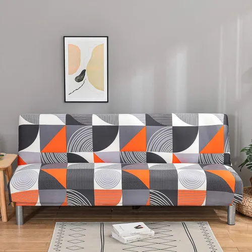 Vista 13 de ele ELEOPTION Funda de Sofá Cama sin Brazos Triangular Gris Funda Deslizable Elástica Fundas de Sofá Plegable Fundas de Sofá Fundas de Futón