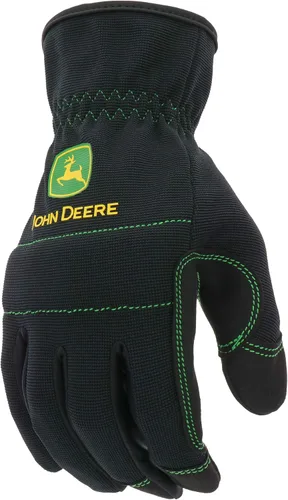 Vista 3 de John Deere JD86021-XL - Palma de cuero sintético para hombre, alta destreza, resistente a la abrasión, nudillos acolchados, negro, XL