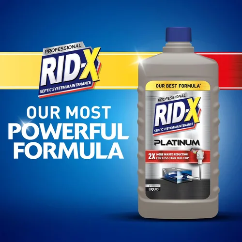 Vista 2 de RID-X Tratamiento de tanque séptico Platinum Liquid Suministro de 6 meses - Nuestra mejor fórmula con x2 más reducción de residuos