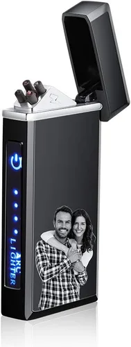Vista 13 de Fortheday Encendedor eléctrico personalizado para hombres, encendedor grabado personalizado con encendedores recargables por USB para el día
