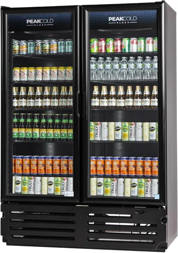 Vista 15 de PEAKCOLD + Refrigerador vertical de 1 puerta - Refrigerador comercial negro de 19.2 pies cúbicos de bajo consumo con puerta de vidrio