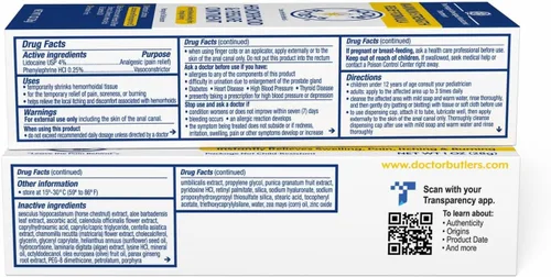 Vista 8 de Doctor Butler's Ungüento para hemorroides y fisuras – Tratamiento para hemorroides y crema para hemorroides con lidocaína y clorhidrato