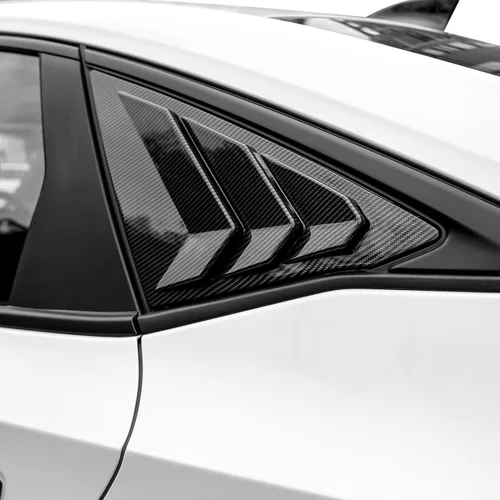 Vista 4 de Persianas para ventana lateral trasera de 11ª generación, estilo Civic, Racing para Honda Civic Sedan 2022, 2023, 2024, 2025, 2026 (fibra de carbono)