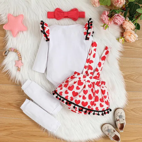 Vista 3 de My Fisrt - Conjunto de falda con estampado de corazón y elefante, para bebé, niña y niña