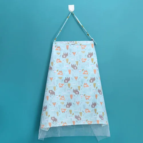 Vista 2 de Funda de lactancia de algodón – Toalla de lactancia grande de malla ajustable – suave, transpirable, sin productos químicos, cobertura de 360°, Oso