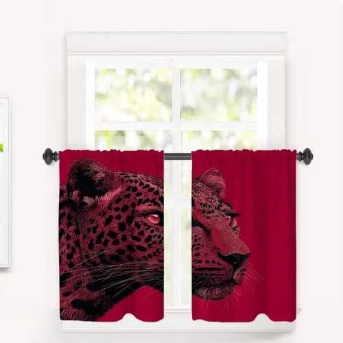 Vista 99 de Maritime Ocean Blackout Tier Curtains, Anchors Nautical Art Half Window Drapes for Kitchen with Rod Pocket,Room Darkening 2 Pack 26X24 Inches
