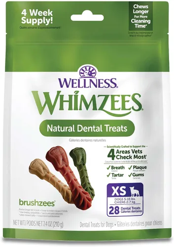 Vista 24 de WHIMZEES Wellness Freshzees Golosinas dentales para perros, barra de tamaño extra pequeño, (56 unidades)