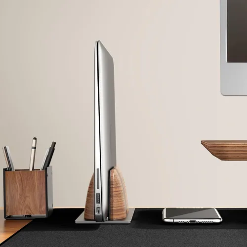 Vista 5 de UPERGO Soporte vertical para computadora portátil, soporte para computadora portátil para acoplar MacBook, MacBook Pro y otras computadoras