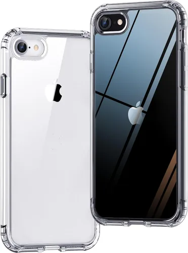 Vista 64 de ONES Funda delgada transparente para iPhone 8 Plus/7 Plus, PC + TPU híbrido, protección contra caídas de grado militar [antiamarillamiento], funda