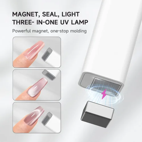 Vista 7 de Halmai Lámpara de uñas UV de mano para esmalte de gel, mini luz roja portátil con LED, secadora USB recargable inalámbrica, herramienta de salón