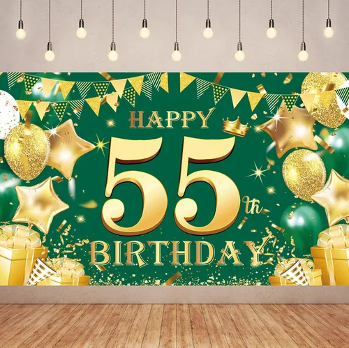 Vista 15 de Cartel de feliz cumpleaños número 100 de oro verde, 3.6 x 6 pies, montaje en pared, fiesta, cumpleaños Oro verde 100