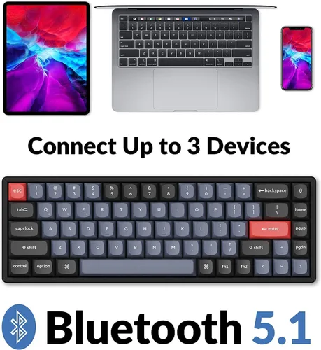 Vista 3 de Keychron K6 Pro QMKVIA Teclado mecánico inalámbrico, marco de aluminio intercambiable en caliente, teclado programable personalizado