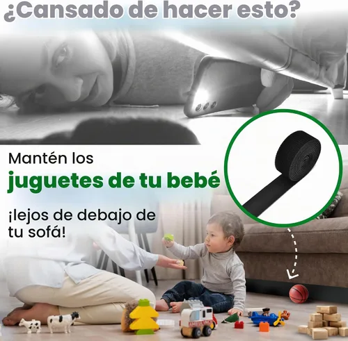Vista 5 de ECOHomes - Correa elástica para debajo del sofá, bloqueador de juguetes (9 pies por 3 pulgadas)