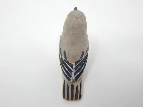 Vista 3 de Selsela Adorno colgante hecho a mano de ruiseñor, figura de pájaro de madera tallada a mano, escultura de vida silvestre artesanal, decoración