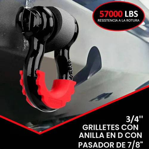 Vista 5 de Grilletes de 3/4" (2 piezas) LIBERRWAY, 57,000 libras de resistencia, con tornillo de 7/8", grillete de anillo D robusto para todoterreno, anillo D