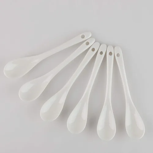 Vista 3 de Juego de 12 cucharas de huevo para huevos hervidos suaves, café, té, postres de cerámica Cucharas de huevo 12