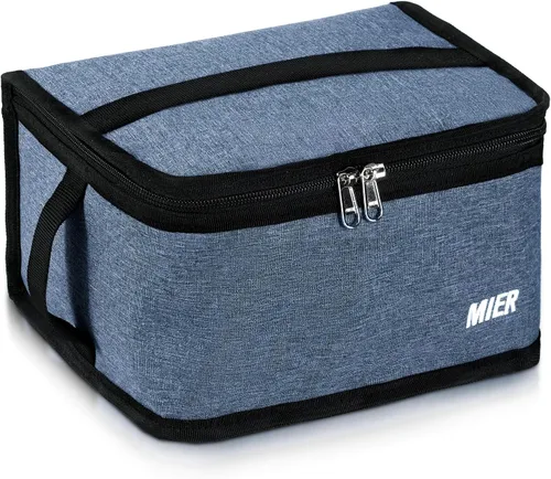 Vista 20 de MIER Lonchera térmica para hombres, mujeres y niños, portátil, pequeña, para 9 latas, mini hielera térmica compacta para escuela, trabajo, picnic