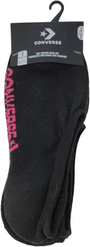 Vista 4 de Converse Calcetines invisibles para mujer, paquete de 3 unidades, medio cojín, ultra bajos, hechos para Chuck talla de zapato 6-10