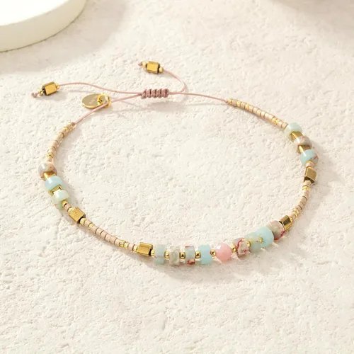 Vista 4 de KELITCH Crystal Agate Friendship Bracelet Handmade Miyuki Seed Beads Adjustable Bracelets for Women