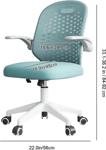 Vista 8 de Ergonomic Office Chair with Soft Cushions & Curved Backrest - Stylish Computer Chair for Home Study or Bedroom - Ultimate Comfort & Support for Long