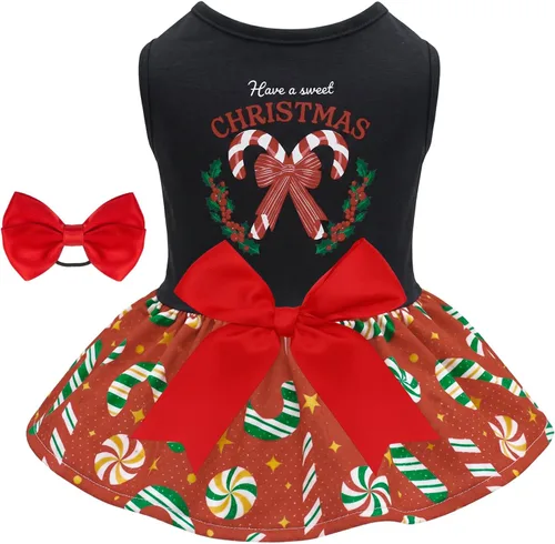 Vista 8 de CuteBone Vestido de malla para perro, vestido de Halloween para cachorros, traje de verano para mascotas, moda de verano para perros pequeños, ropa