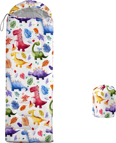 Vista 21 de Saco de dormir para adultos y niños, saco de dormir para mochileros, camping, para niñas, niños, ligero, impermeable, para clima frío y cálido, saco