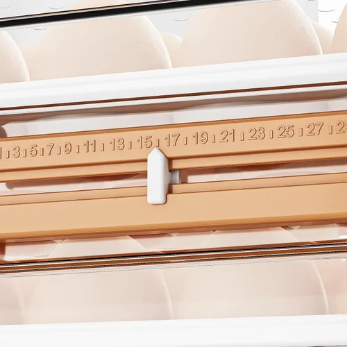Vista 5 de JOYZAN Soporte para huevos para refrigerador, 60 unidades, contenedor de almacenamiento de huevos de gran capacidad para refrigerador, organizador