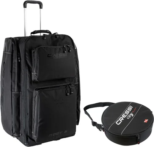 Vista 9 de Cressi Strong Capacity Roller Luggage Bag with Backpack Straps - Moby 5 designed in Italy