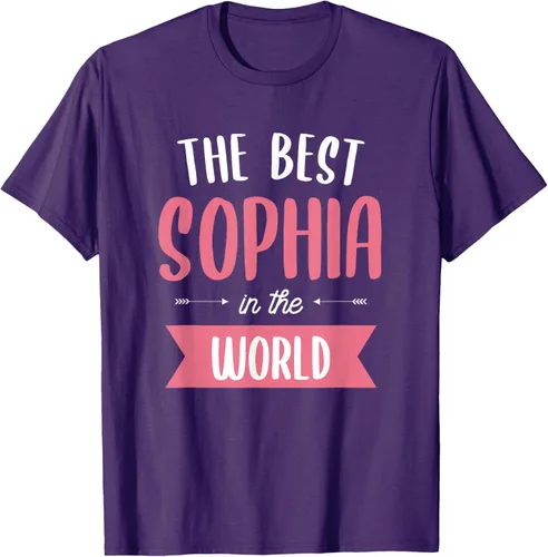 Vista 22 de Camiseta The Best Sophia In The World Name, Negro
