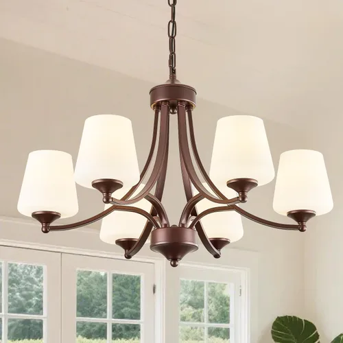 Vista 19 de Lámpara de comedor de níquel cepillado, moderna lámpara plateada con vidrio esmerilado, 3 luces de metal para isla de cocina, lámparas colgantes E26