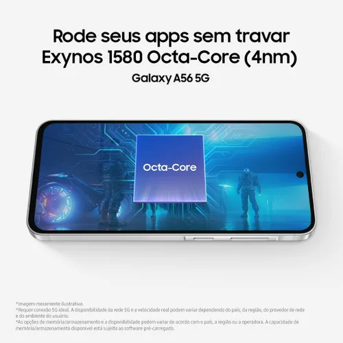 Vista 7 de Samsung Galaxy A56 5G 2025 128GB, Dual SIM 6.7 pulgadas 120Hz AMOLED, IP67 resistente al agua, Android 15 Modelo internacional desbloqueado