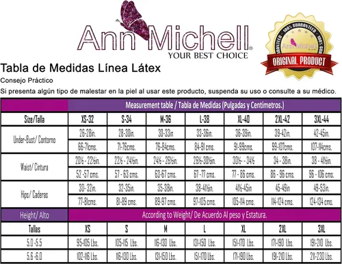 Vista 3 de Ann Michell Chaleco completo entrenamiento látex cintura Cincher