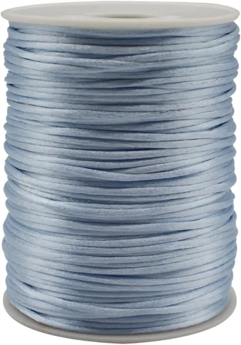 Vista 19 de Cordón de nailon negro de satén de 0.039 in x 109 yardas, cordón de seda satinada para pulseras, collares, fabricación de joyas, nudos chinos